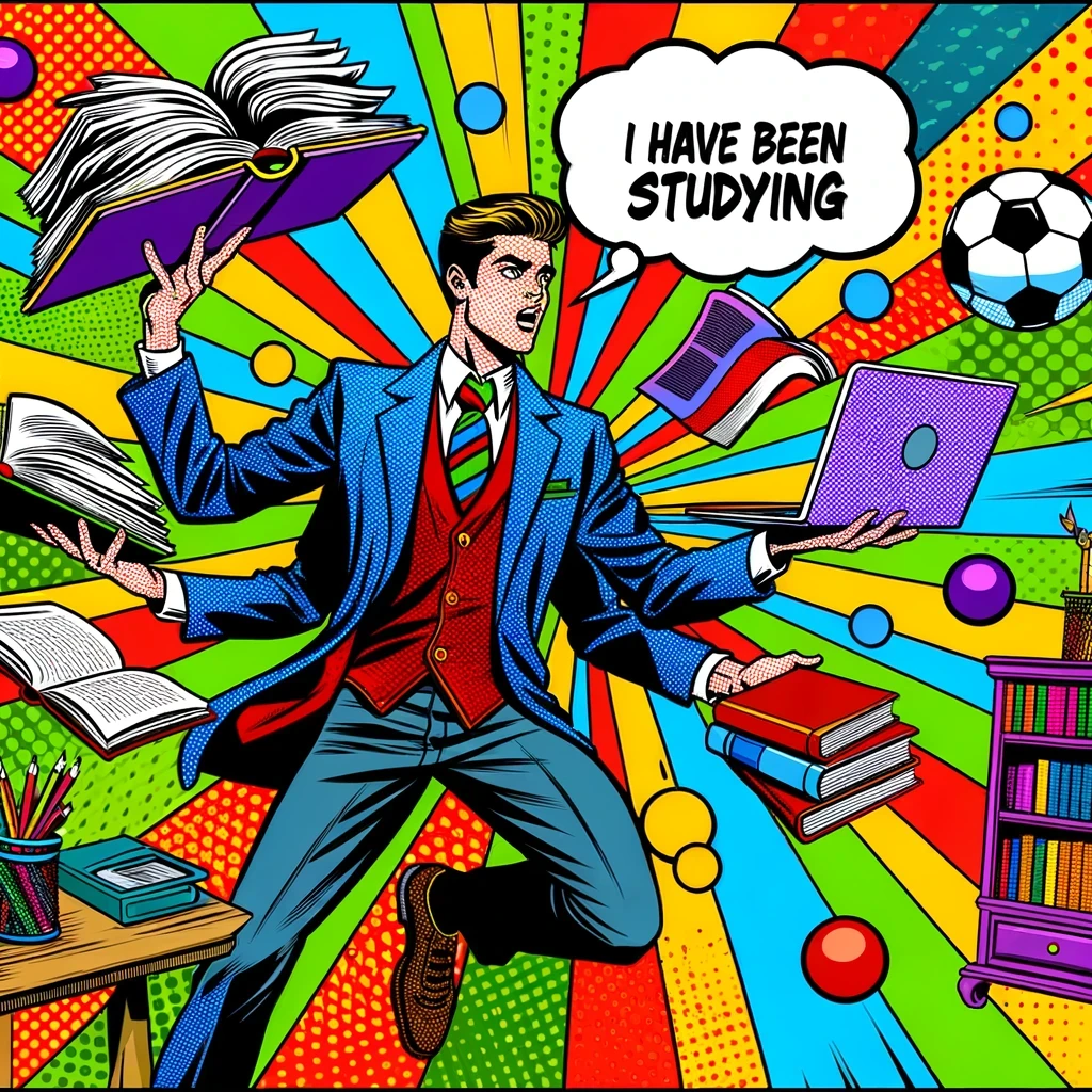 A pop art style illustration of the Present Perfect Continous
